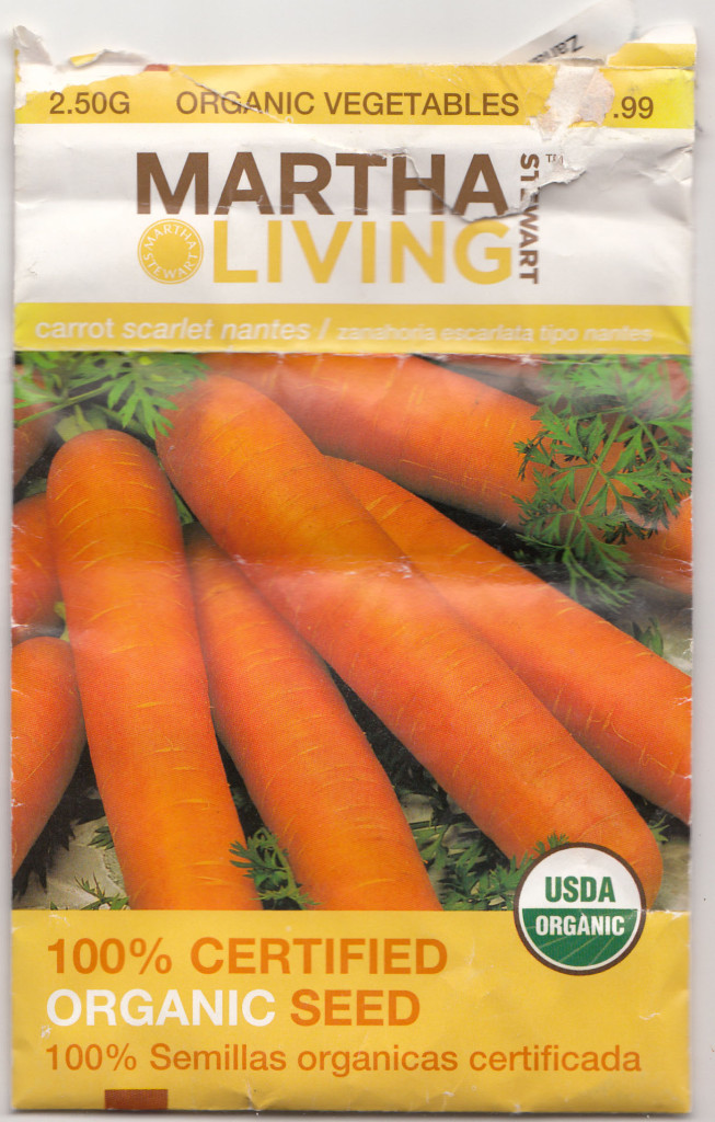 'Scarlet' carrot seed pack.